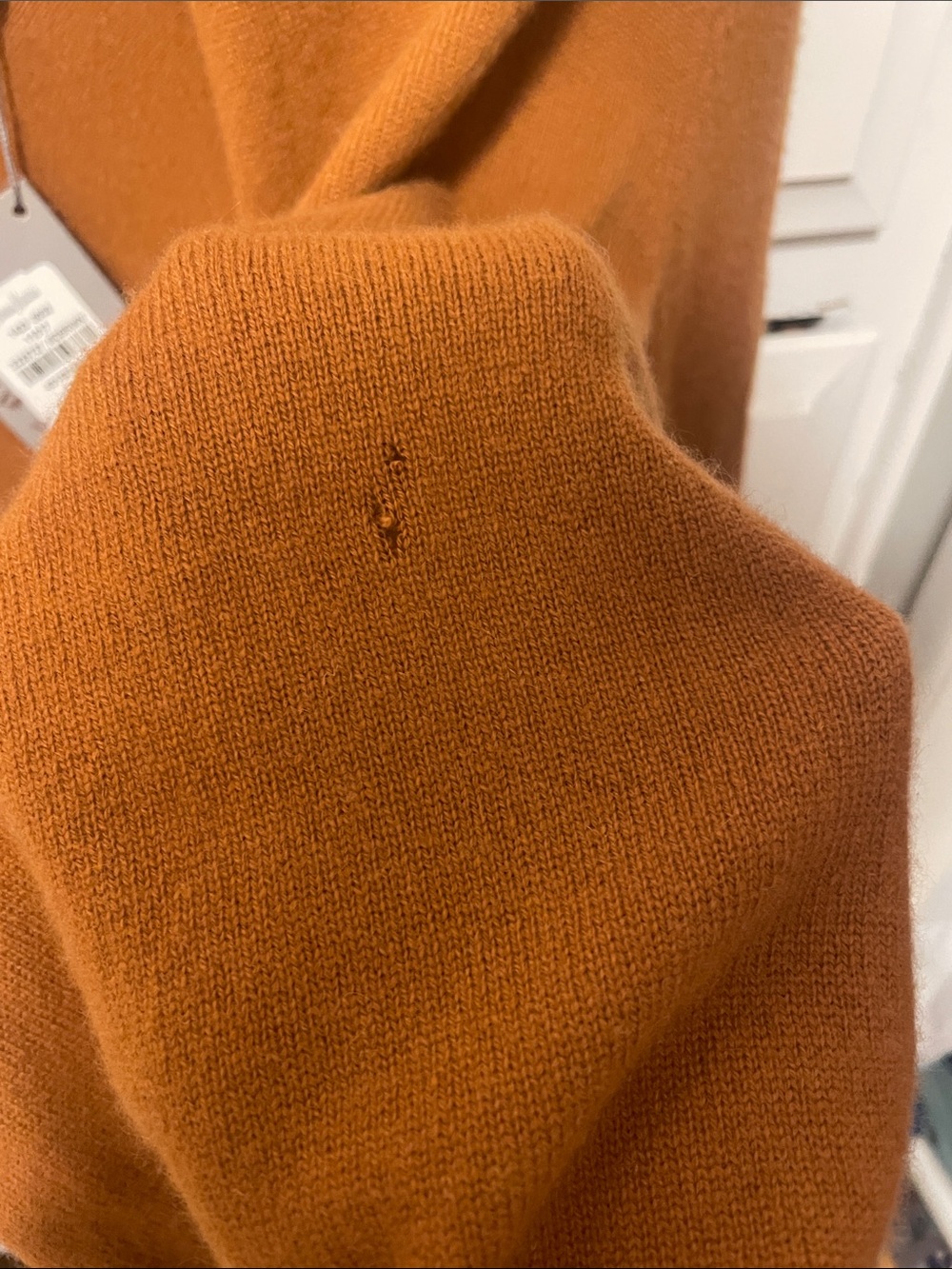 Neiman Marcus Cashmere Collection Open-Front Blazer-Style Cardigan in Rust Brown - Picture 3 of 4